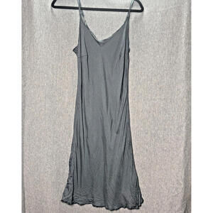 CP Shades Women's XS - Midi Slip Dress Rayon‎ Silk Gray Blue Laganlook Boho Flaw